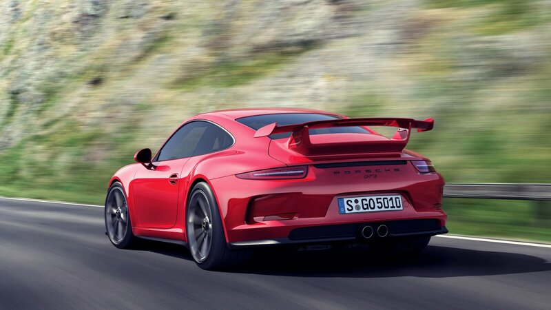 Red Porsche GT3 on a road