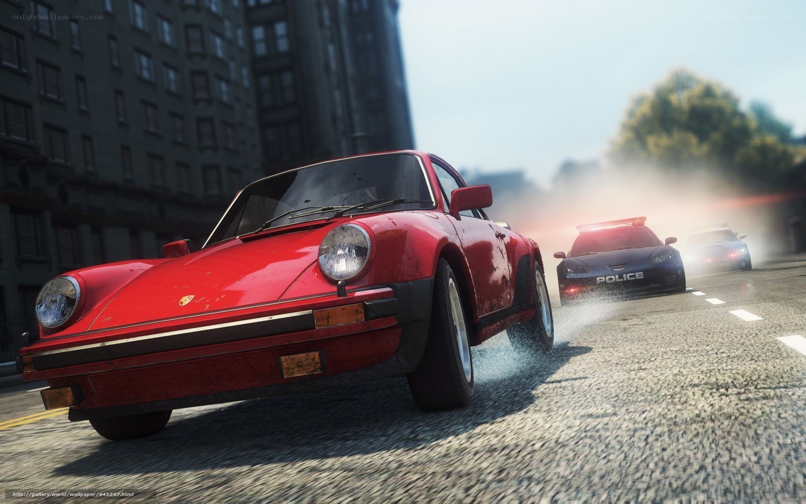 Red Porsche in police chase