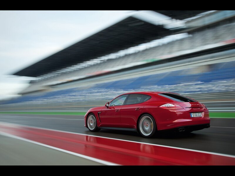 Red Porsche on a racetrack