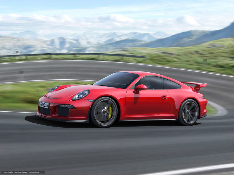 Red Porsche on mountain road