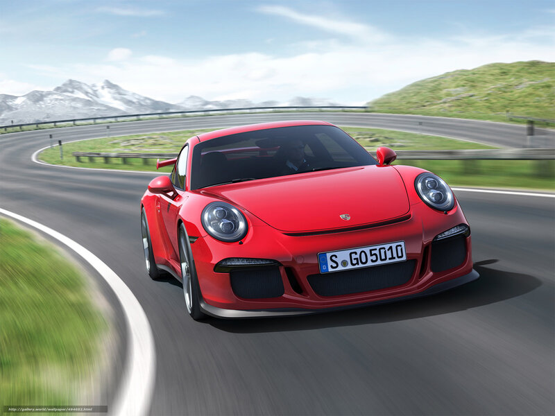 Red Porsche on mountain road