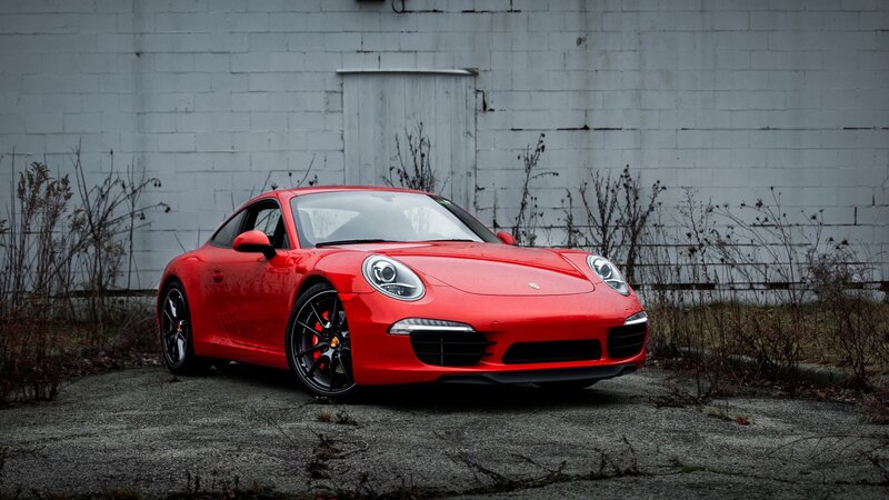 Red Porsche sports car