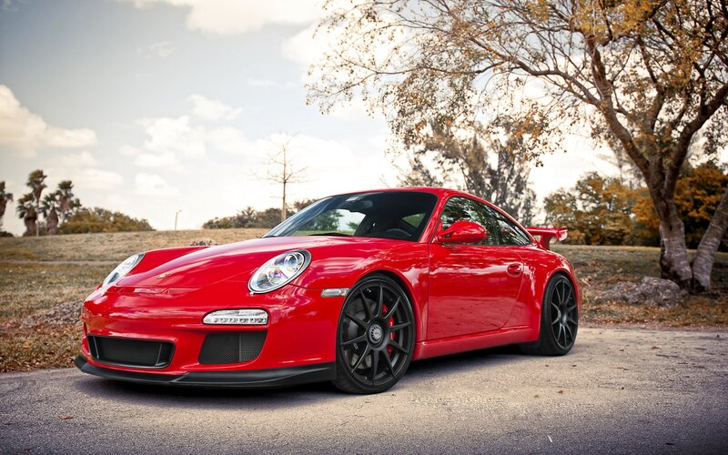Red Porsche sports car