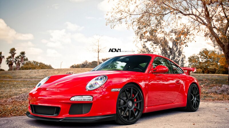 Red Porsche sports car