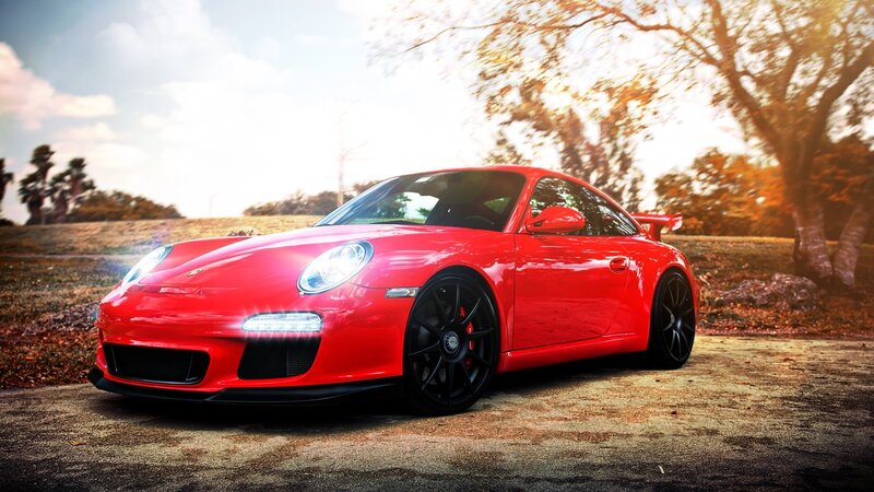 Red Porsche sports car