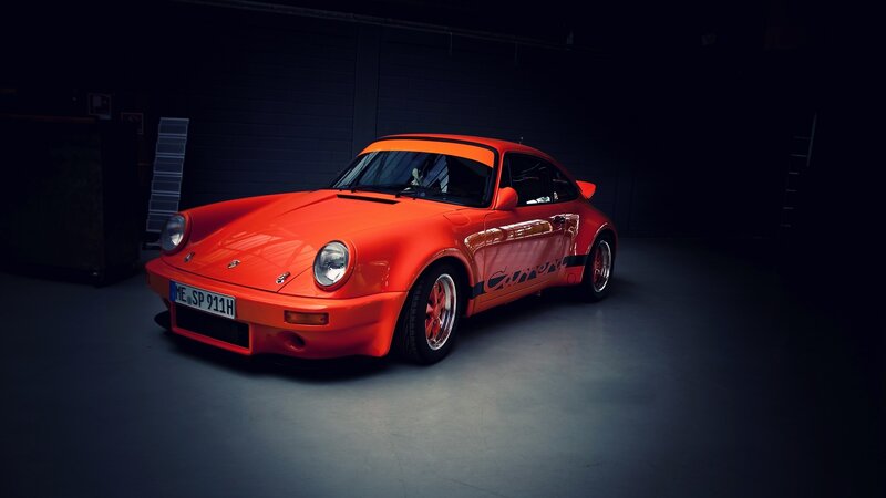 Red Porsche sports car