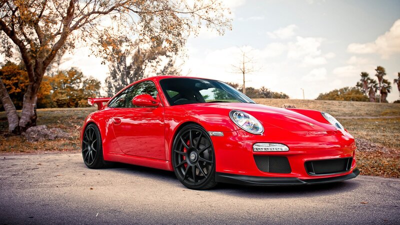 Red Porsche sports car