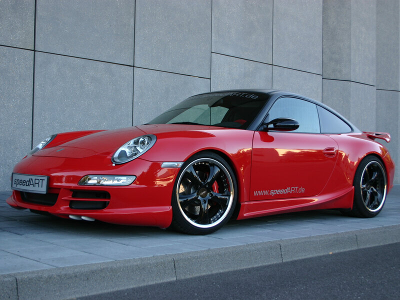 Red Porsche sports car