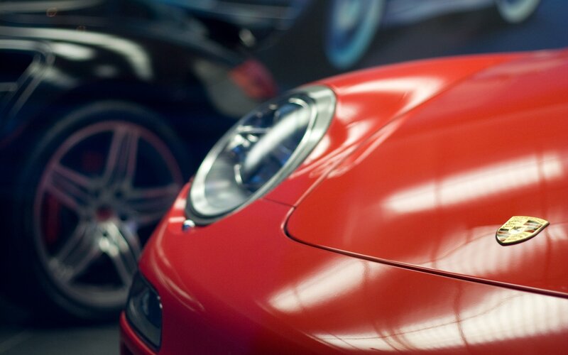 Red Porsche sports car
