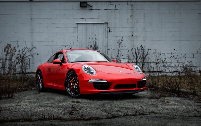 Red Porsche sports car