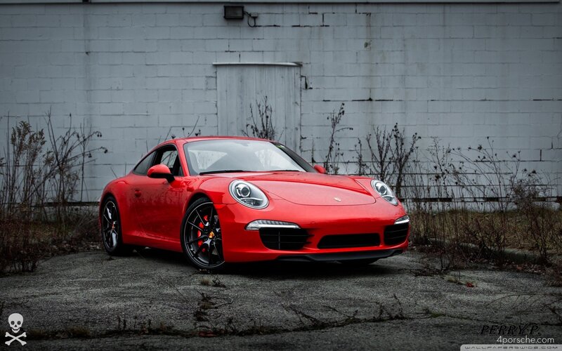 Red Porsche Sports Car — Dramatic, Photograph