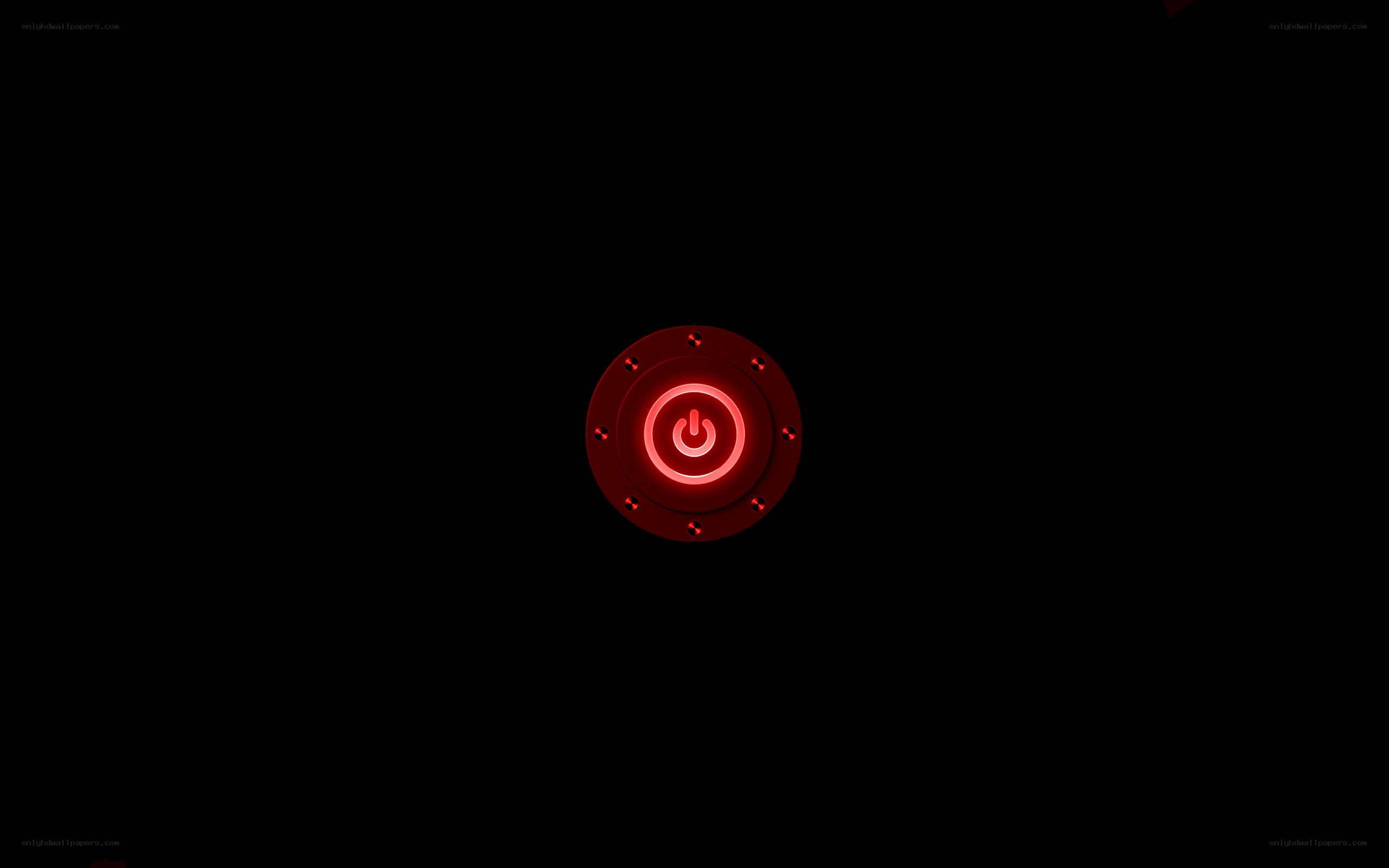 red power button on black