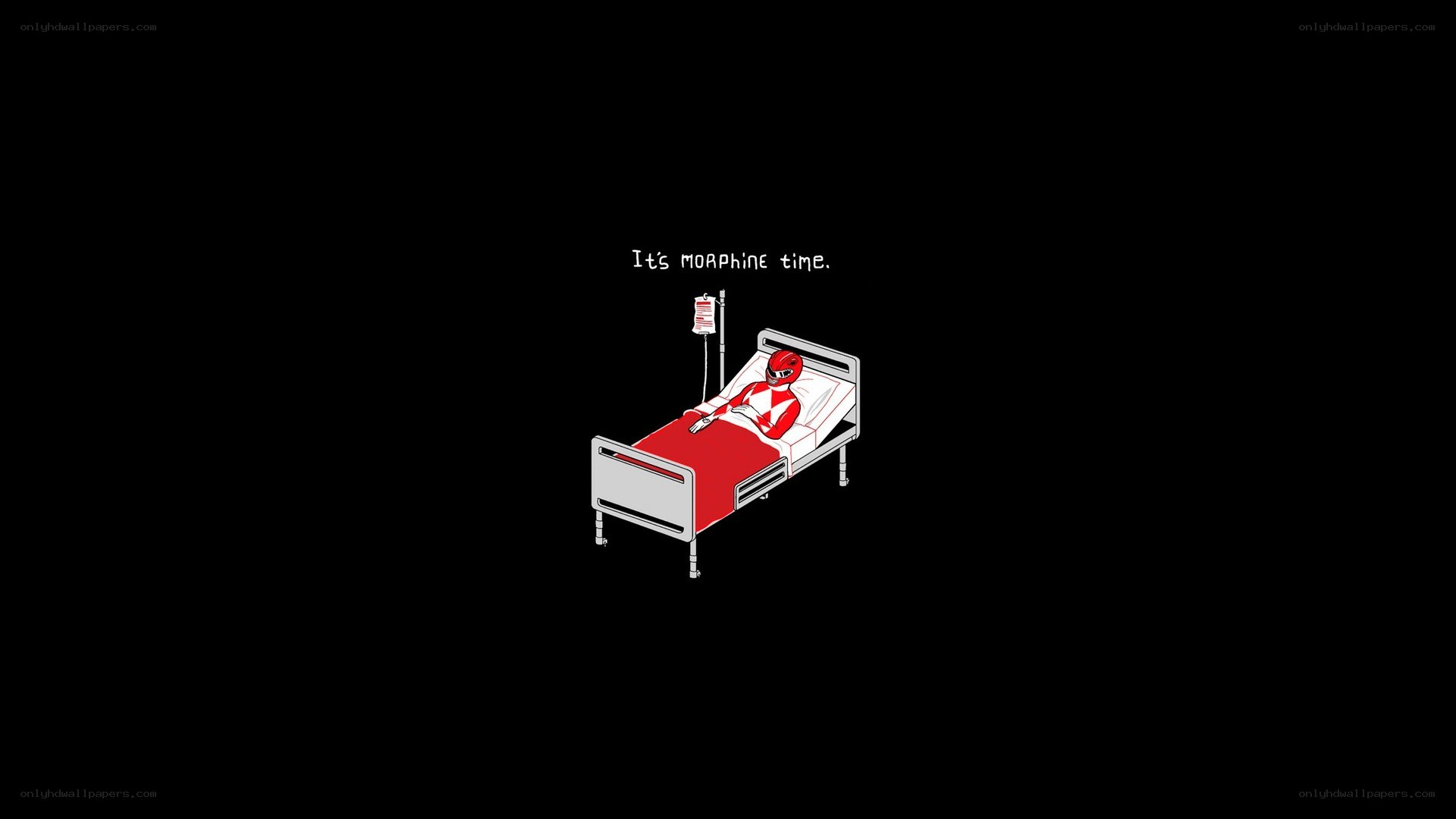 Red Power Ranger in hospital