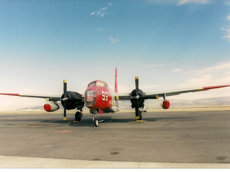 Red Propeller Airplane — Calm