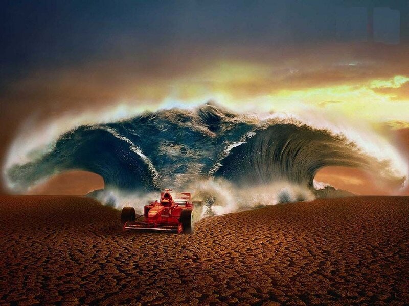 Red Race Car — Brown, Dramatic