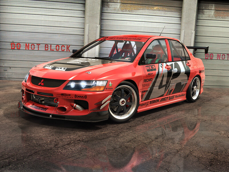 Red Race Car — Competitive, 3d Render, Garage