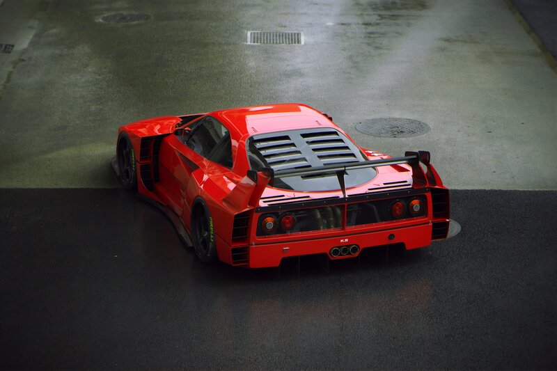 Red Race Car — Dramatic, 3d Render, Manhole Cover