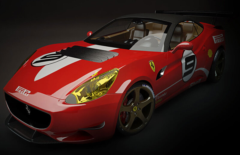 Red Race Car — Dramatic, 3d Render, Number 9