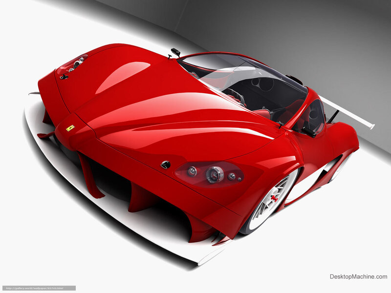 Red Race Car — Dramatic, 3d Render, White Platform
