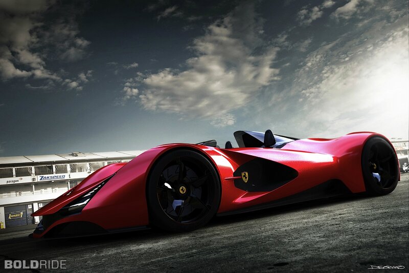 Red Race Car — Dramatic, Afternoon, 3d Render