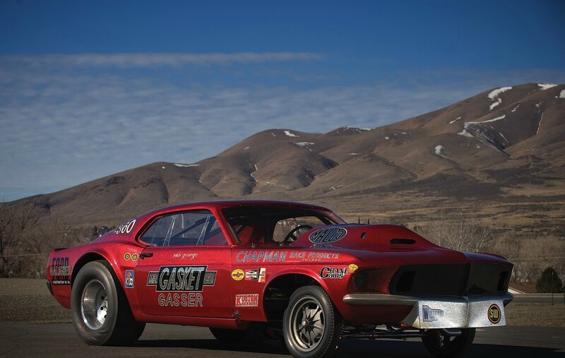 Red Race Car — Dramatic, Afternoon, Photograph, Mountains
