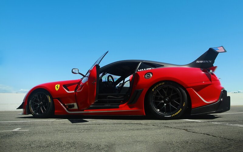 Red Race Car — Dramatic, Afternoon, Photograph, Open Door