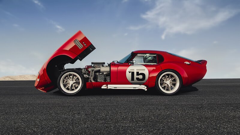 Red Race Car — Dramatic, Afternoon, Photograph, Open Hood