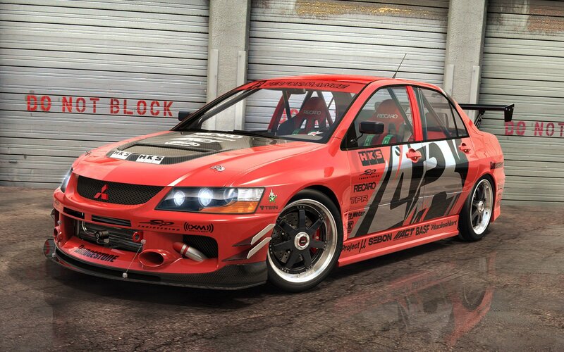 Red Race Car — Dramatic, Digital Art, Garage