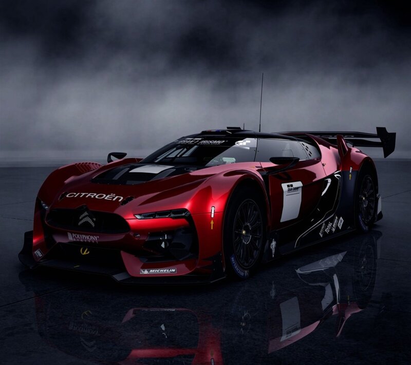 Red Race Car — Dramatic, Digital Art, Smoke