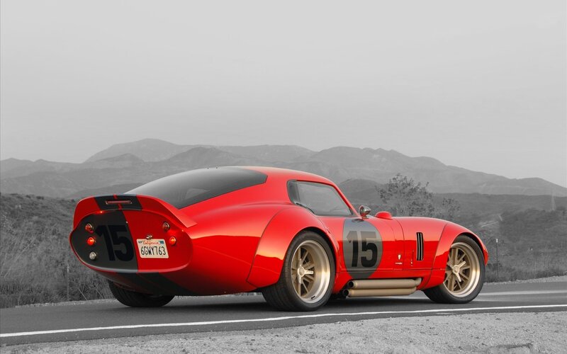 Red Race Car — Dramatic, Photograph, Mountains