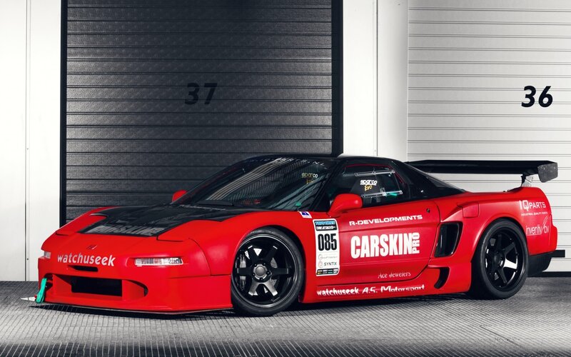 Red Race Car — Dramatic, Photograph, Race Car, Garage