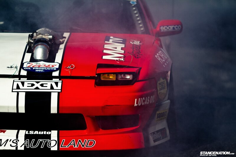 Red Race Car — Dramatic, Photograph, Smoke