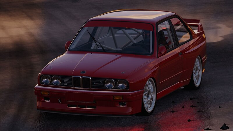 Red Race Car — Dramatic, Sunset, 3d Render, Race Car