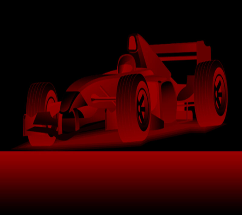 Red Race Car — Dramatic, Vector Art