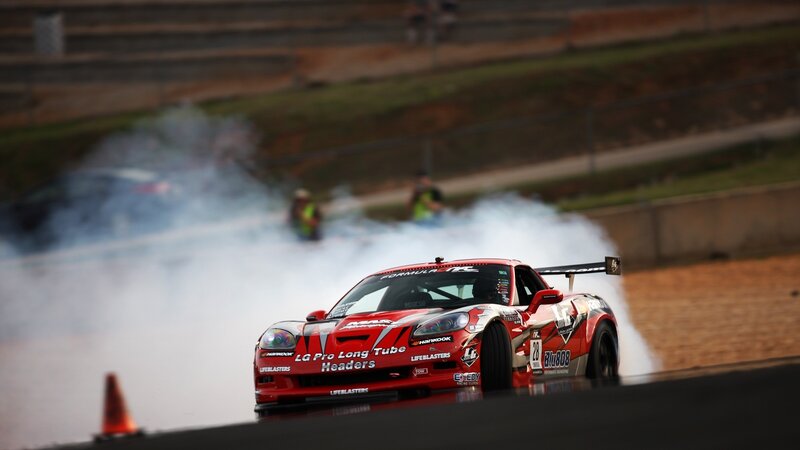 Red Race Car Drifting — Dynamic, Night