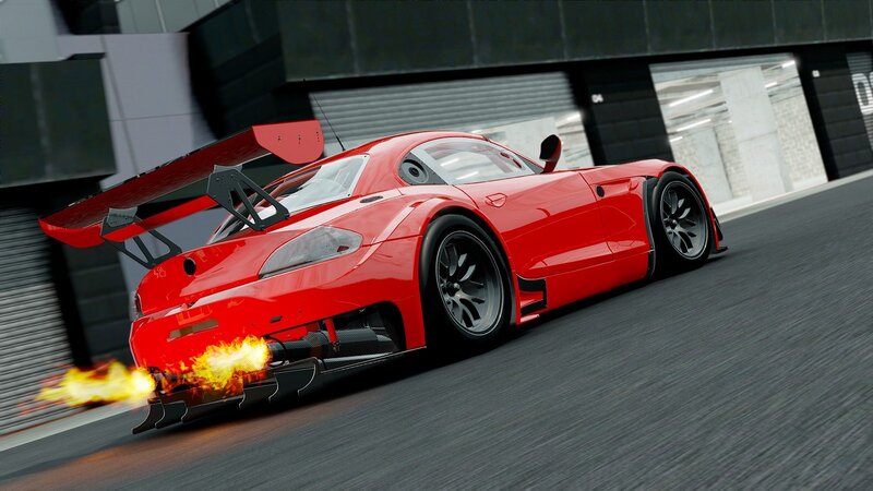 Red Race Car — Dynamic, 3d Render, Flames