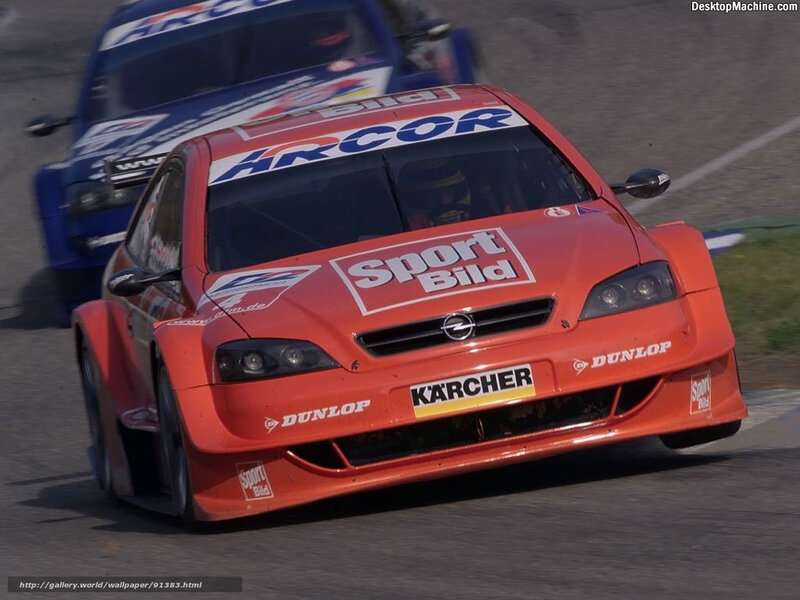 Red Race Car — Dynamic, Afternoon, Photograph, Race Track, Blue Car