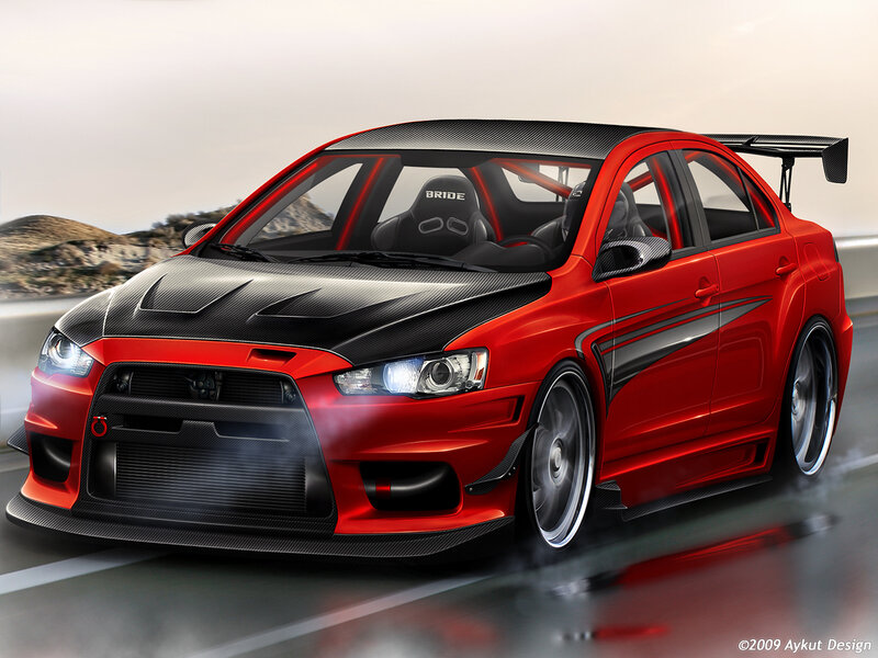 Red Race Car — Dynamic, Digital Art, Carbon Fiber