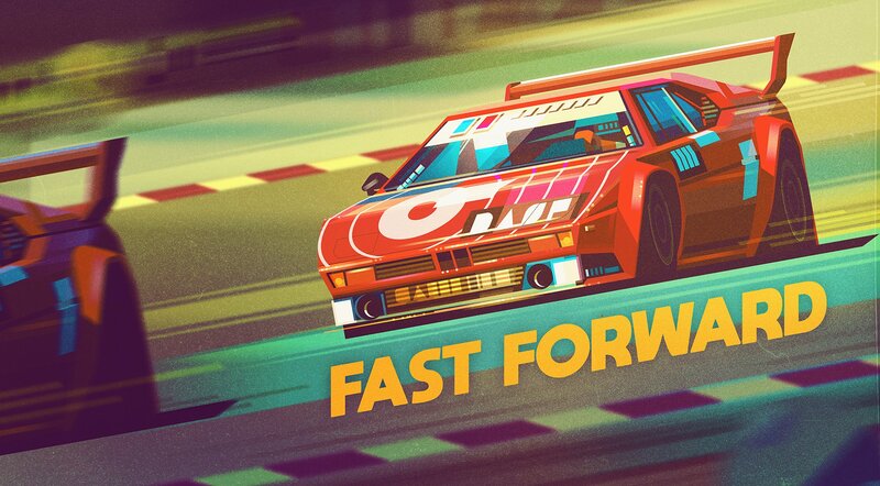 Red Race Car — Dynamic, Digital Art, Race Track