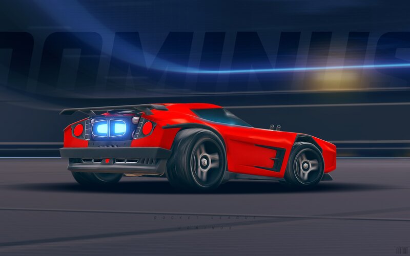 Red Race Car — Dynamic, Digital Art, Wings