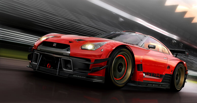 Red Race Car — Dynamic, Night, 3d Render