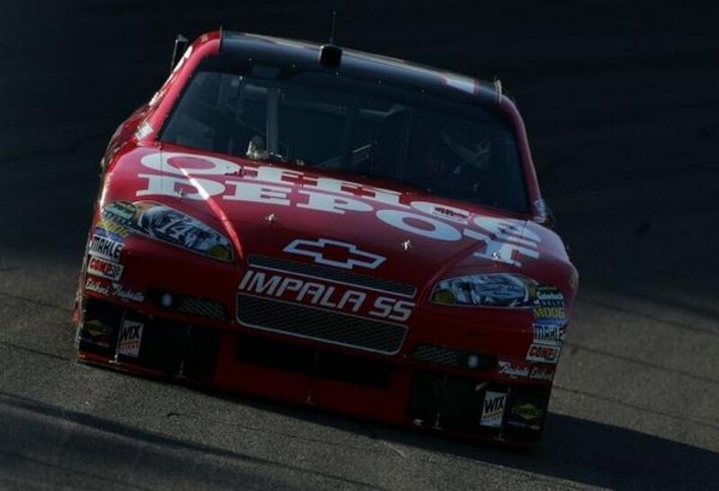 Red Race Car — Dynamic, Night, Photograph, Race Track, Driver
