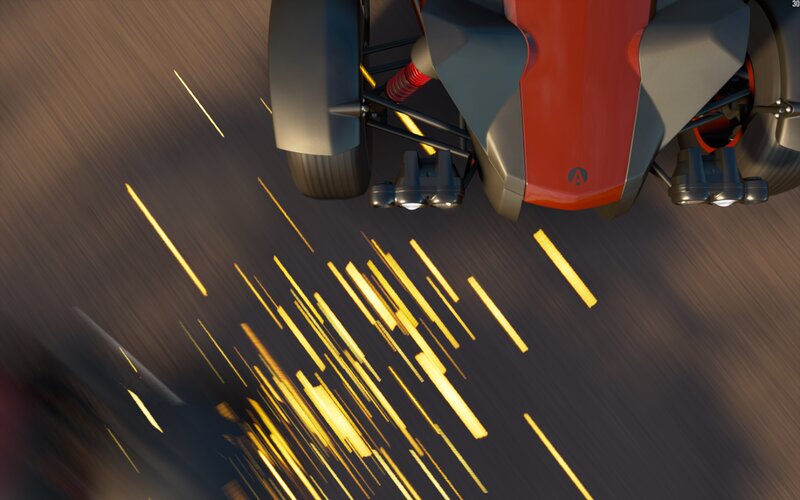 Red Race Car — Dynamic, Sunset, 3d Render