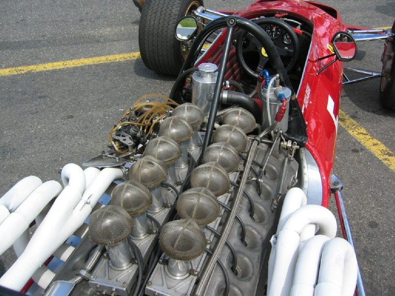 Red race car engine