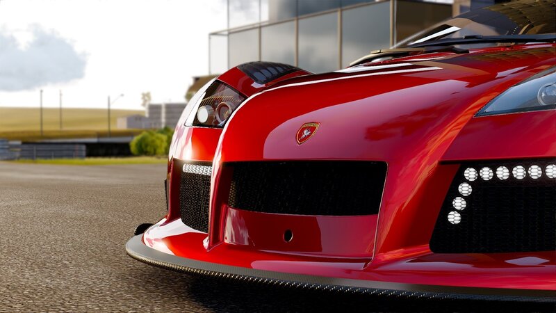 Red Race Car Front — Dynamic, Afternoon, 3d Render