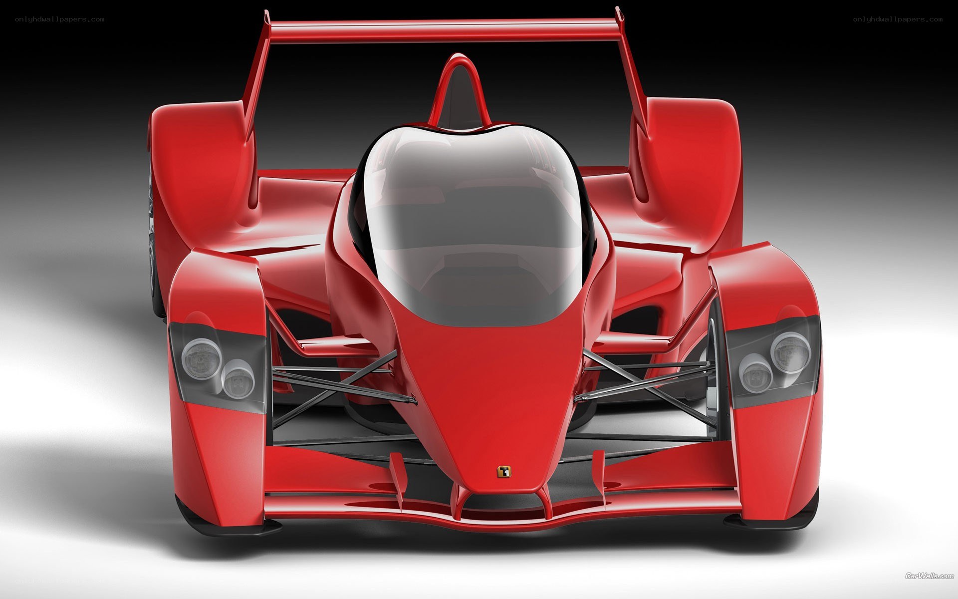 red race car front view