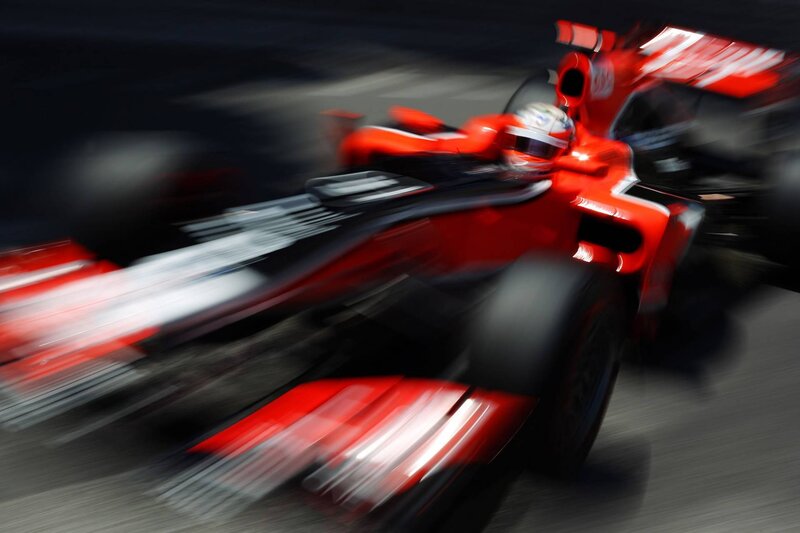 Red Race Car in Motion — Dynamic