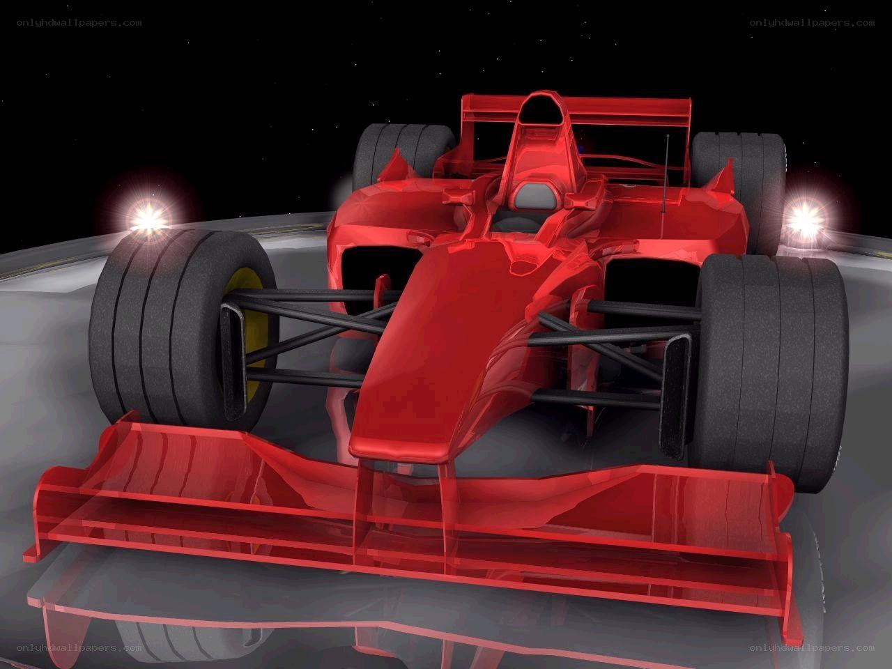 Red race car in space