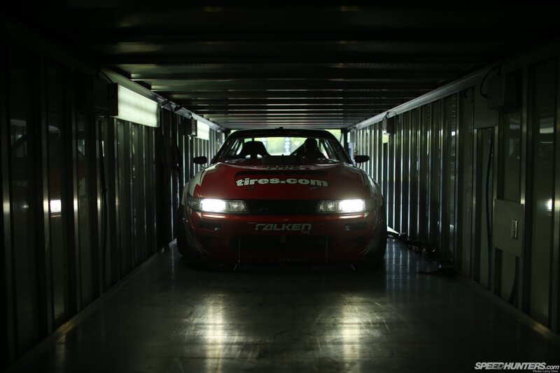 Red Race Car in Tunnel — Dramatic
