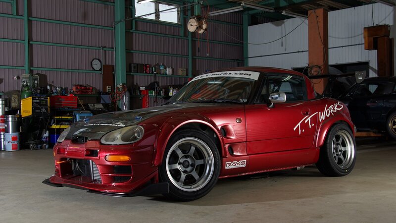 Red Race Car — Industrial, Photograph, Garage